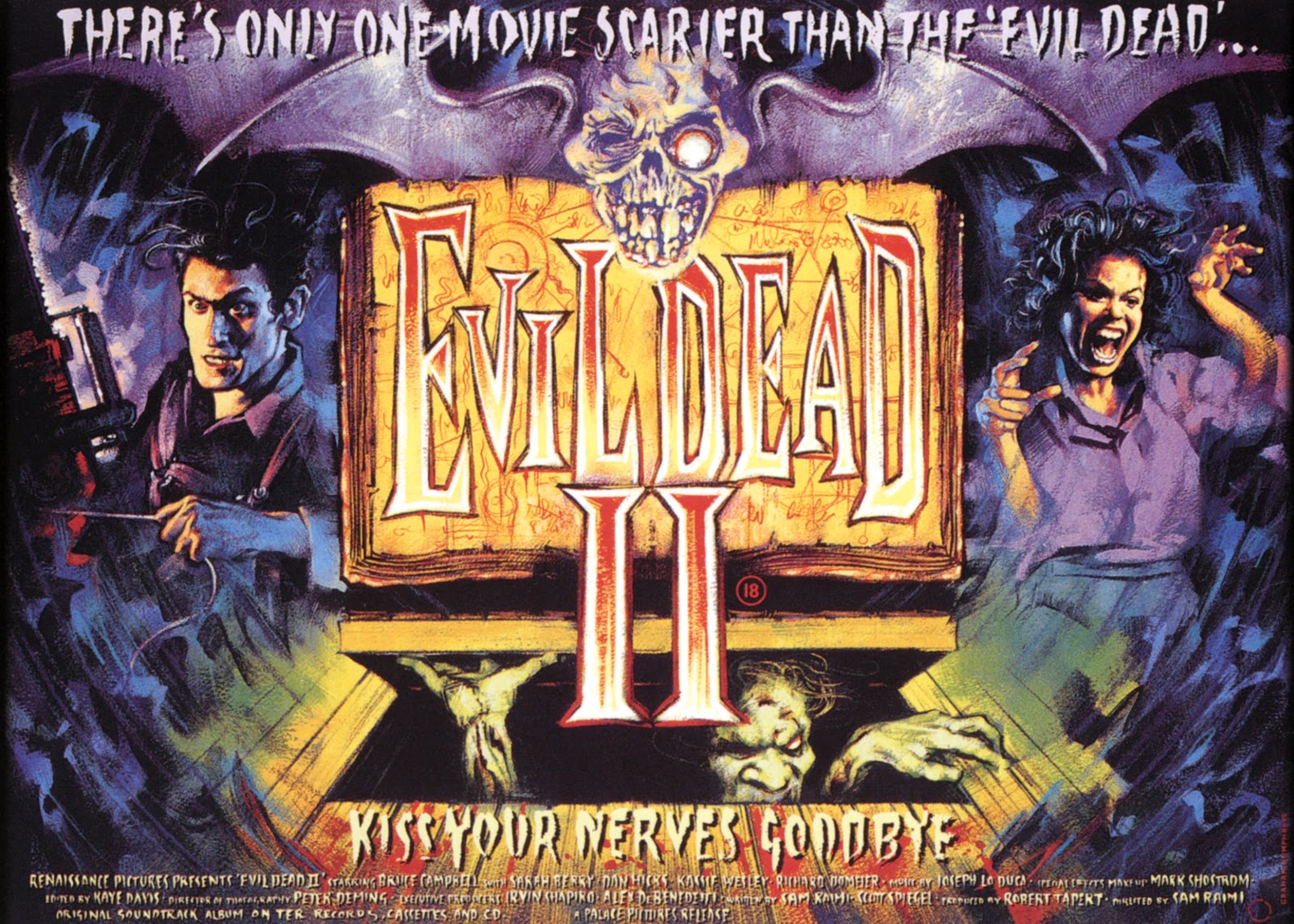 Evil Dead 2 original UK quad poster