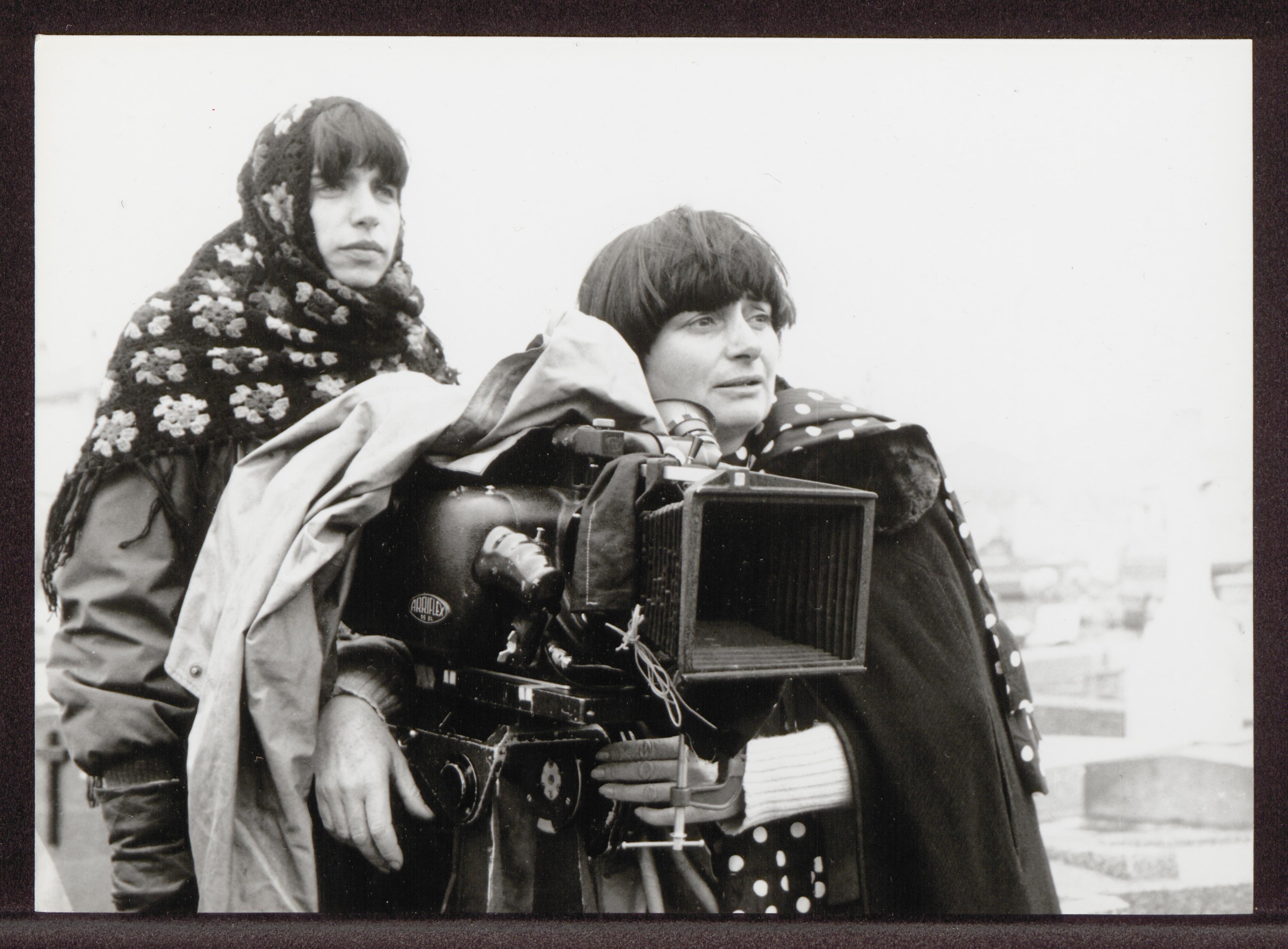 Agnes Varda behind the camera filming