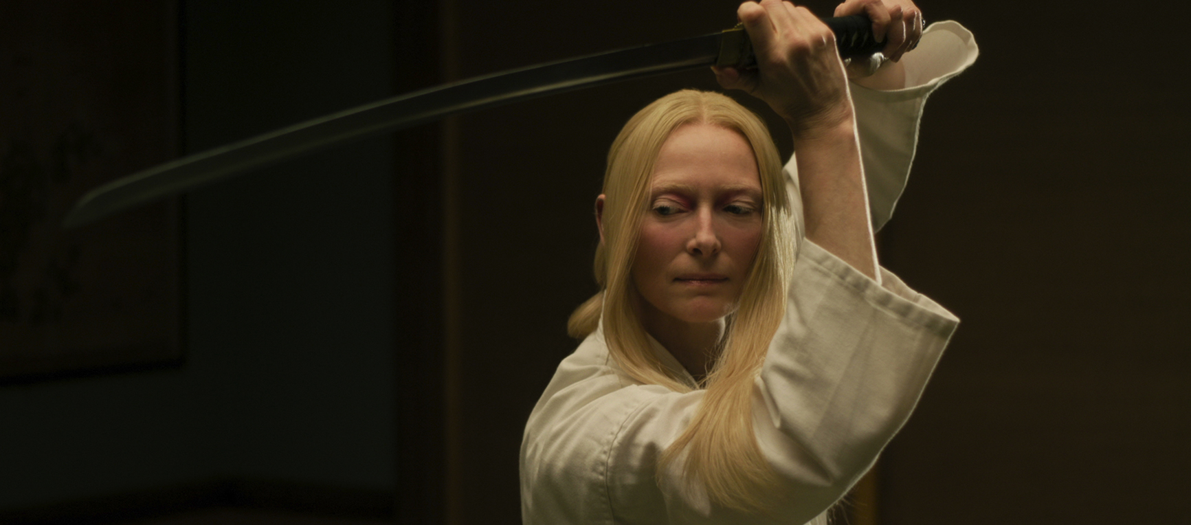 Tilda Swinton wields a sword in The Dead Don't Die